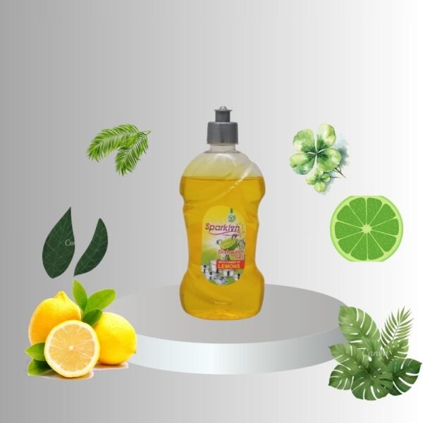 Sparklyn lemon dishwash gel bottle for kitchen cleaning